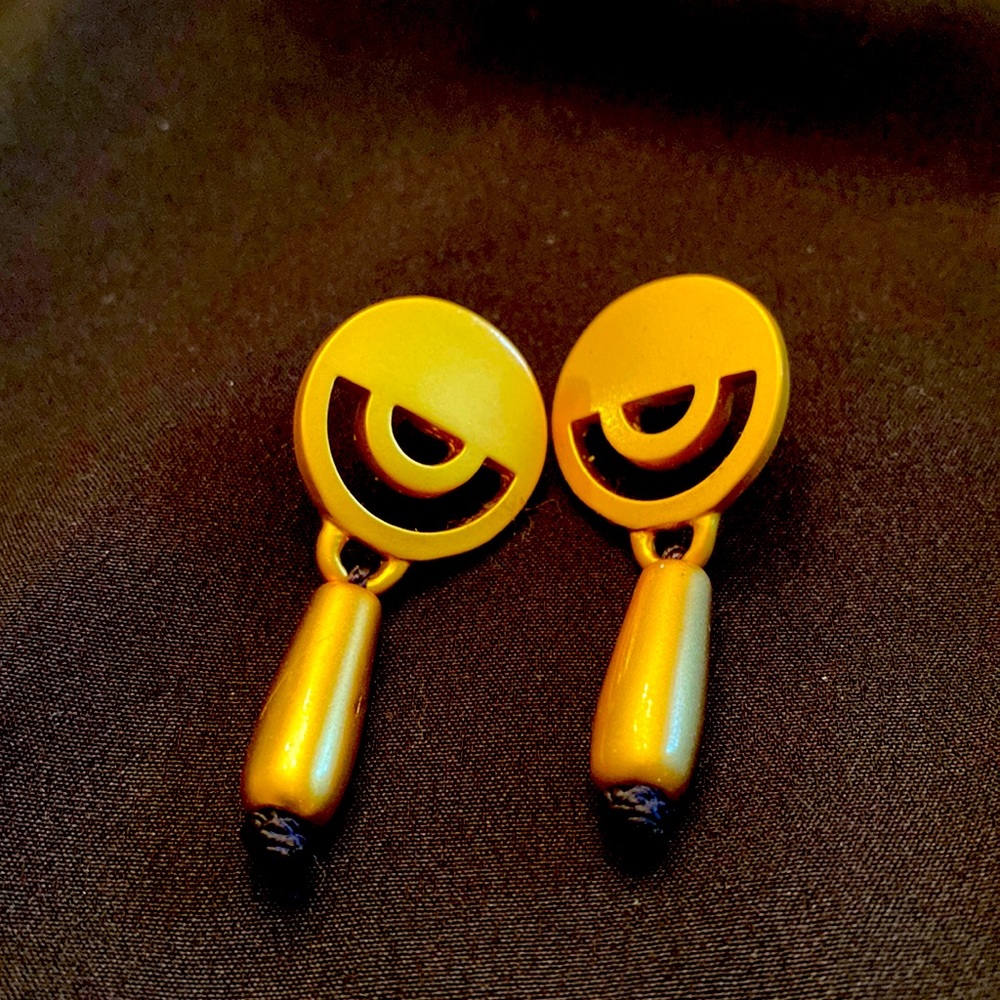 Ladies gold earrings